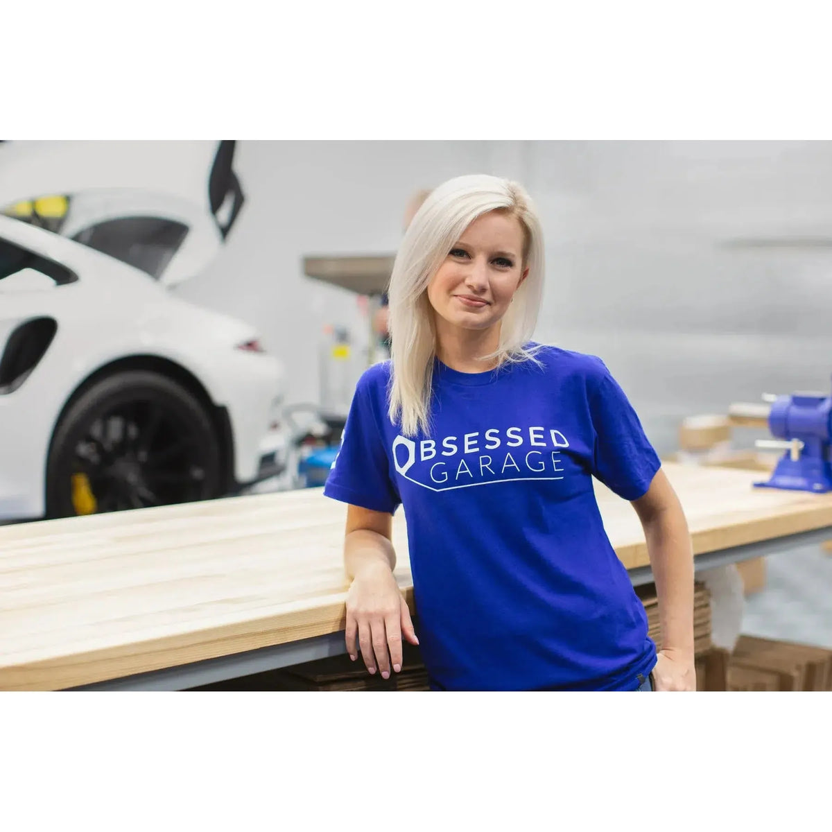 Obsessed Garage Logo Shirt (Blue/Black)-t-shirt-Obsessed Garage-Blue-M-Detailing Shed