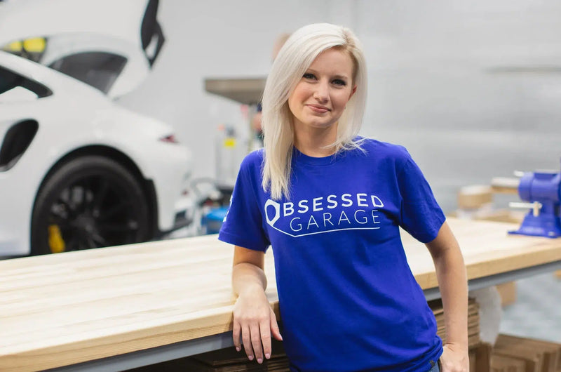 Obsessed Garage Logo Shirt (Blue/Black)-t-shirt-Obsessed Garage-Blue-M-Detailing Shed
