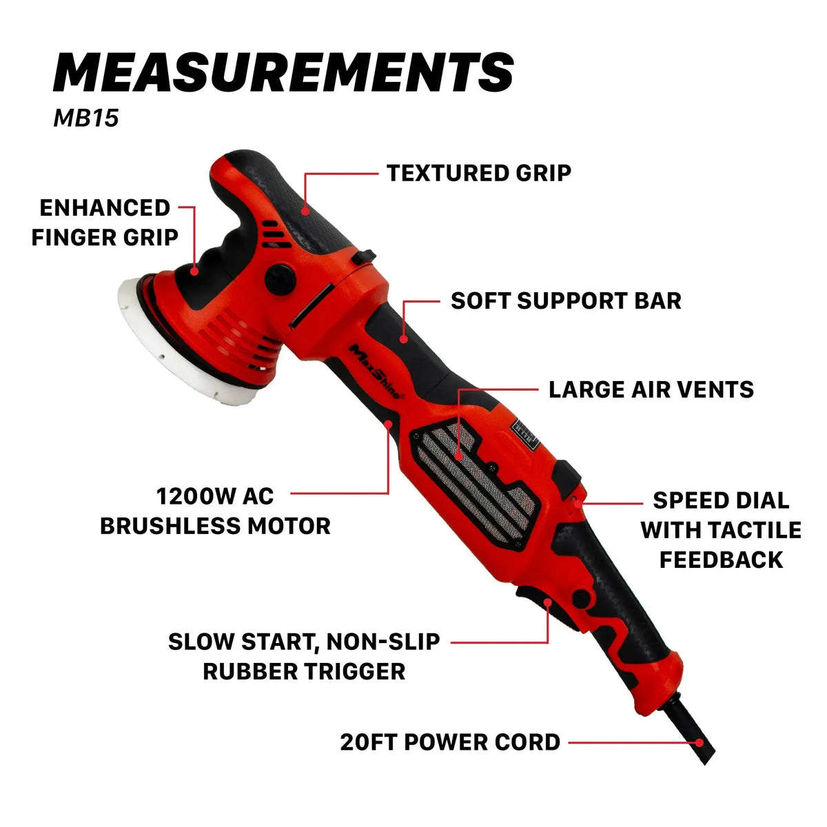 Maxshine MB15 PRO 15mm Brushless Dual Action Polisher-Dual Action Polisher-Maxshine-Detailing Shed