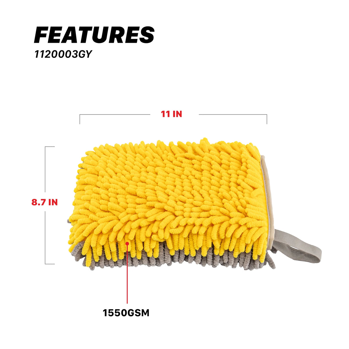 Maxshine Cuffless Noodle Microfiber Dual Sided Wash Mitt