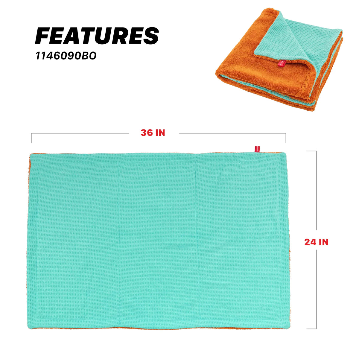 Maxshine Twisted Loop & Waffle Weave Multi-Cleaning Towel 1000GSM