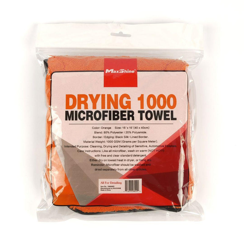 Maxshine Ultimate 1000 Crazy-Drying Towel-Maxshine-40 x 40 cm-Orange/Black Seam-Detailing Shed