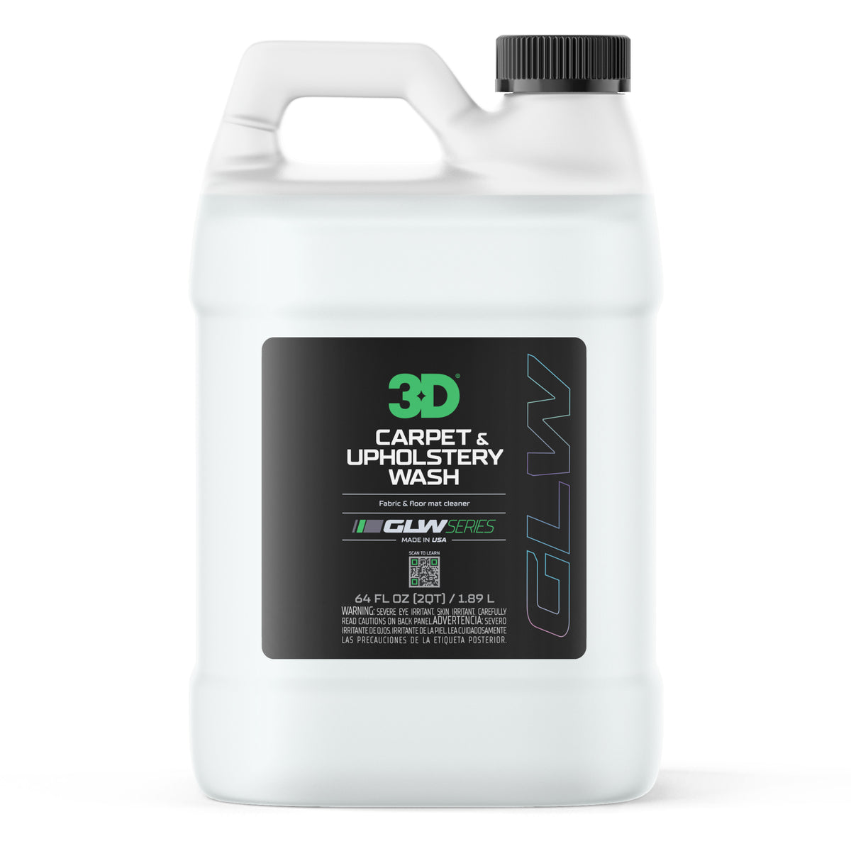 3D GLW Series Carpet &amp; Upholstery Wash with odor eliminating properties-Interior Cleaner-3D Car Care-1.9L-Detailing Shed