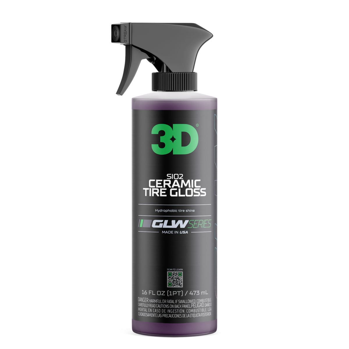 3D GLW Series SiO2 Ceramic Tire Gloss-Tyre Protection-3D Car Care-473ml-Detailing Shed