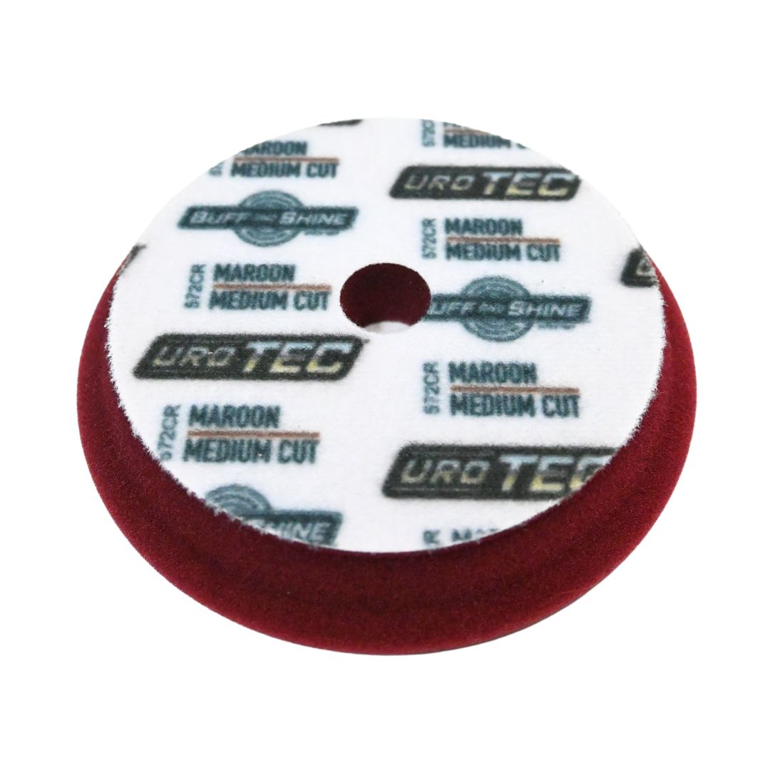 Buff and Shine Uro-Tec™ Maroon Medium Cut Pad-POLISHING PAD-Buff and Shine-5 Inch New Sculpted Contour Edge-Detailing Shed