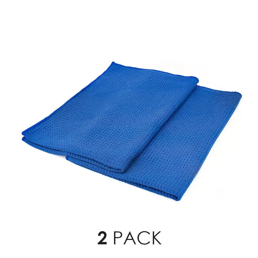 14L The Rag Company Waffle - Standard Microfiber Waffle-Weave Towels (16x24)-Drying Towel-The Rag Company-2-Pack-Blue-Detailing Shed