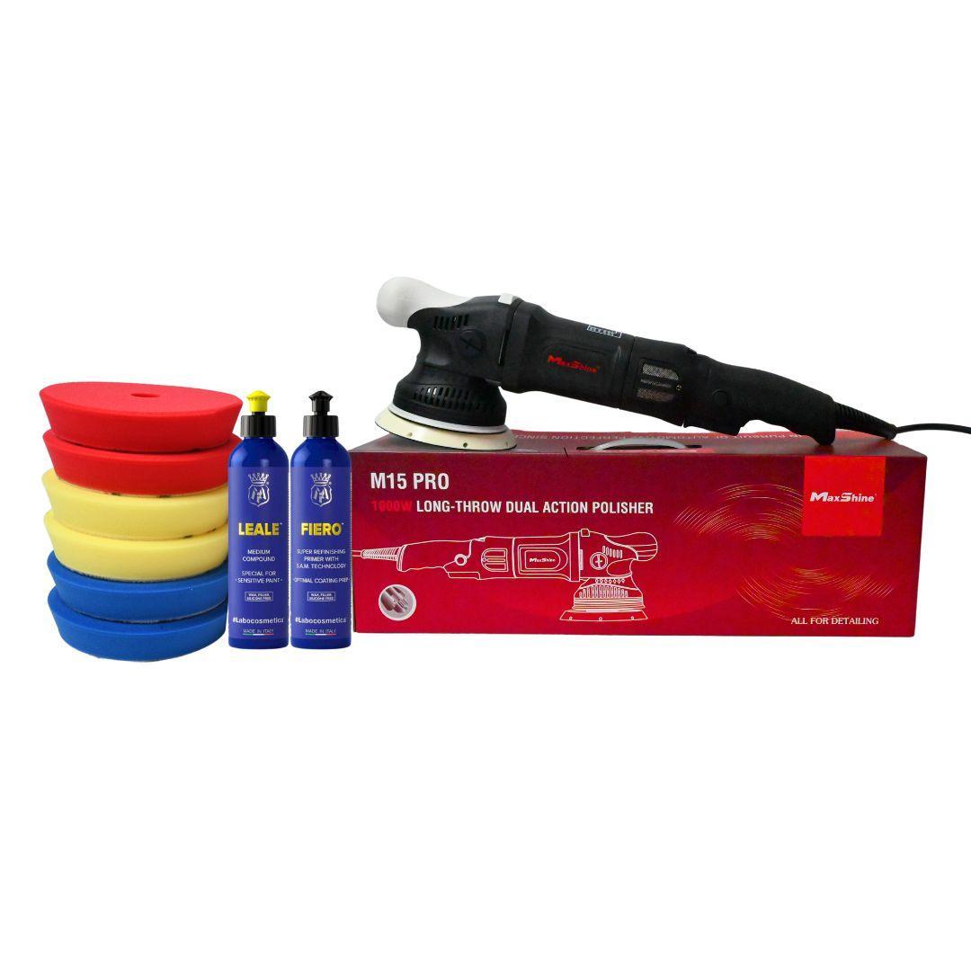 Professional Polishing Kit 3 | Maxshine M15 PRO V2 & Labocosmetica-Polisher Kit-Maxshine-M15 PRO - Black-250ml - Fiero Leale-Buff & Shine Uro-tec Sculpted Pads-Detailing Shed
