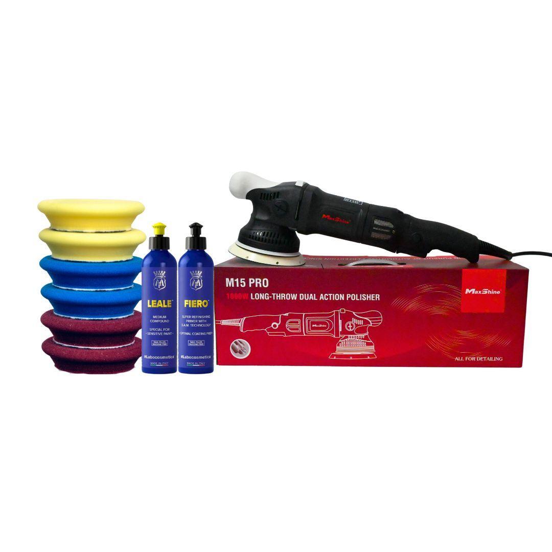 Professional Polishing Kit 3 | Maxshine M15 PRO V2 & Labocosmetica-Polisher Kit-Maxshine-M15 PRO - Black-250ml - Fiero Leale-Buff & Shine Uro-tec Sculpted Pads-Detailing Shed