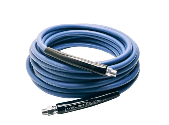 MTM 1/4" KobraJet Smooth Blue Hose, 3/8NPT Connections 4300 PSI, 15m, Non-Marking