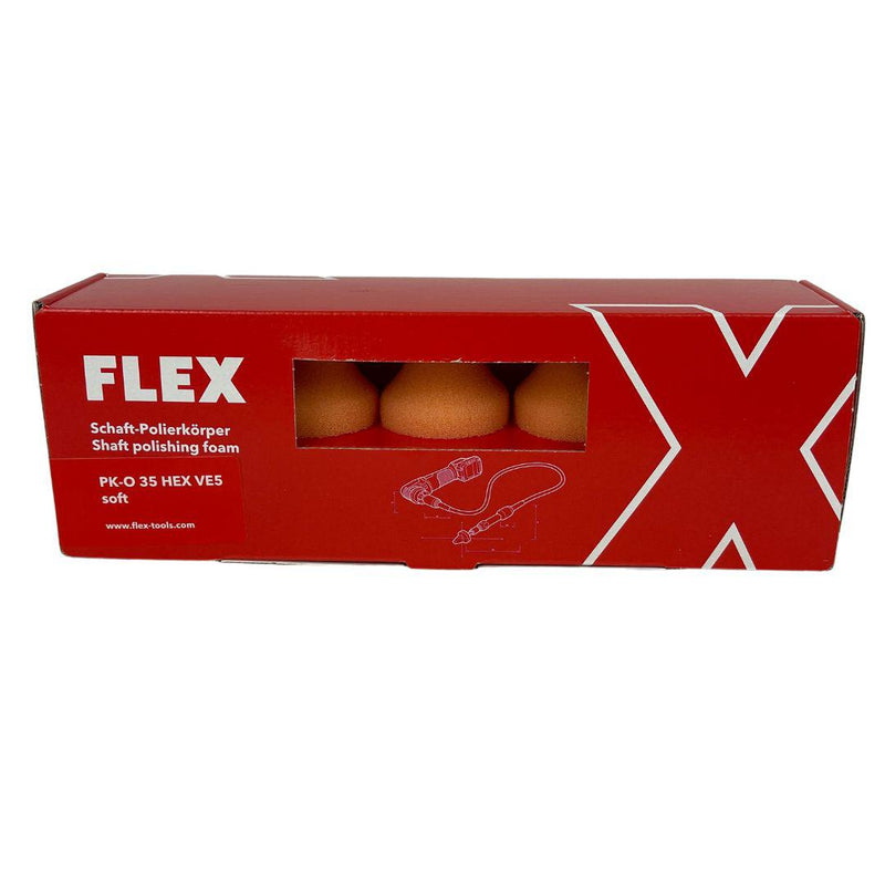 FLEX Polishing Sponge for FS140 Flexible Shaft Polisher - 5 Pack-FLEX Polishers - Germany-5Pack-Cylindrical-Orange Soft-Detailing Shed