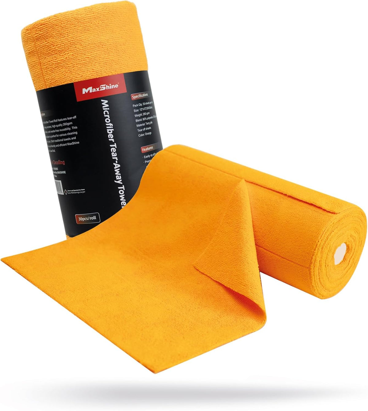 Maxshine Microfiber Tear Away Towel Roll 30pcs-All-Purpose Towel-Maxshine-Orange-Detailing Shed