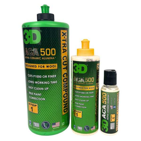 3D ACA 500 X-Tra Cut Compound (60ml/236ml/946ml)-Vehicle Waxes, Polishes & Protectants-3D Car Care-Detailing Shed