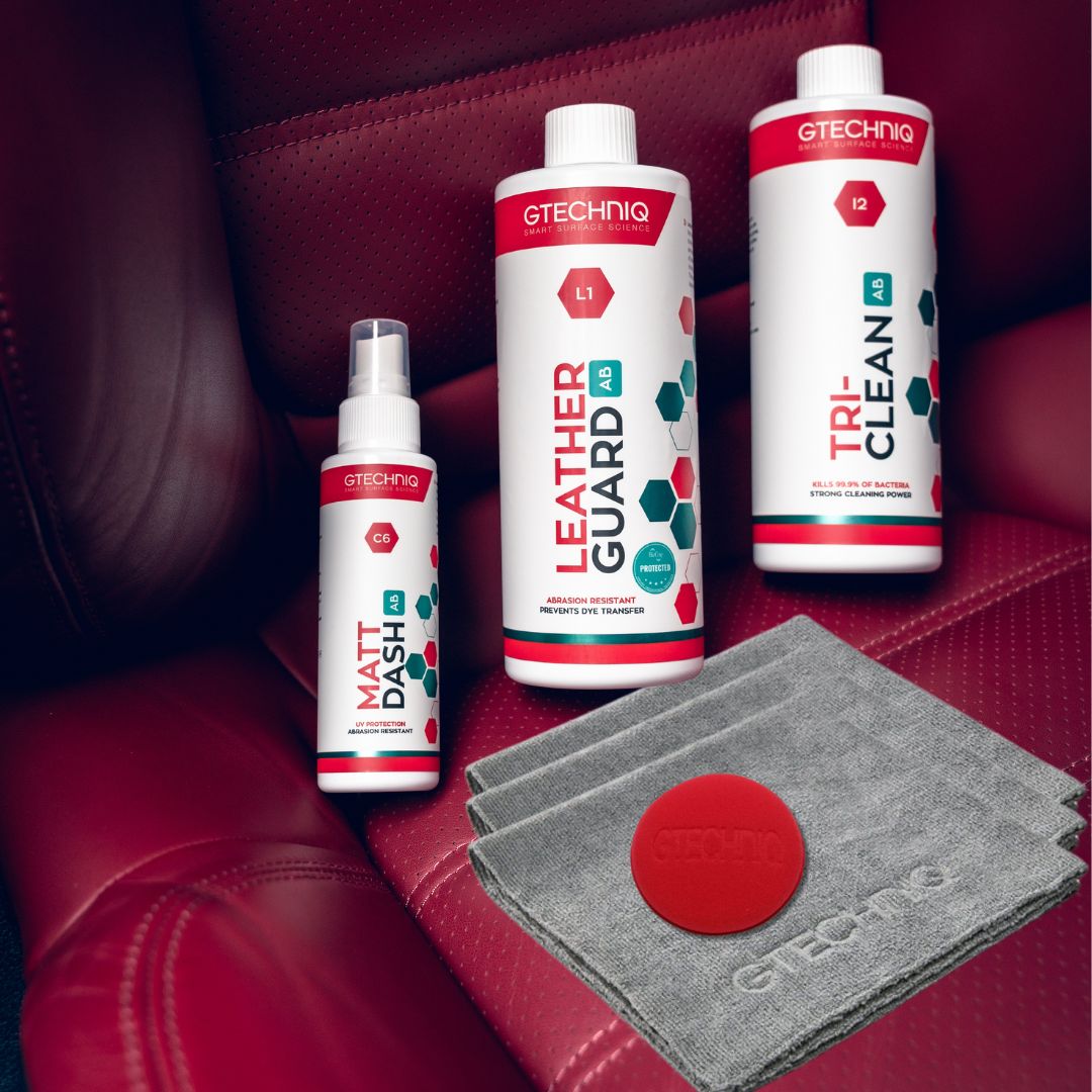 GTECHNIQ Interior Trio Bundle | Leather Guard, Tri-Clean & Matt Dash-Leather Bundle-GTECHNIQ Bundle-Kit 1-Detailing Shed