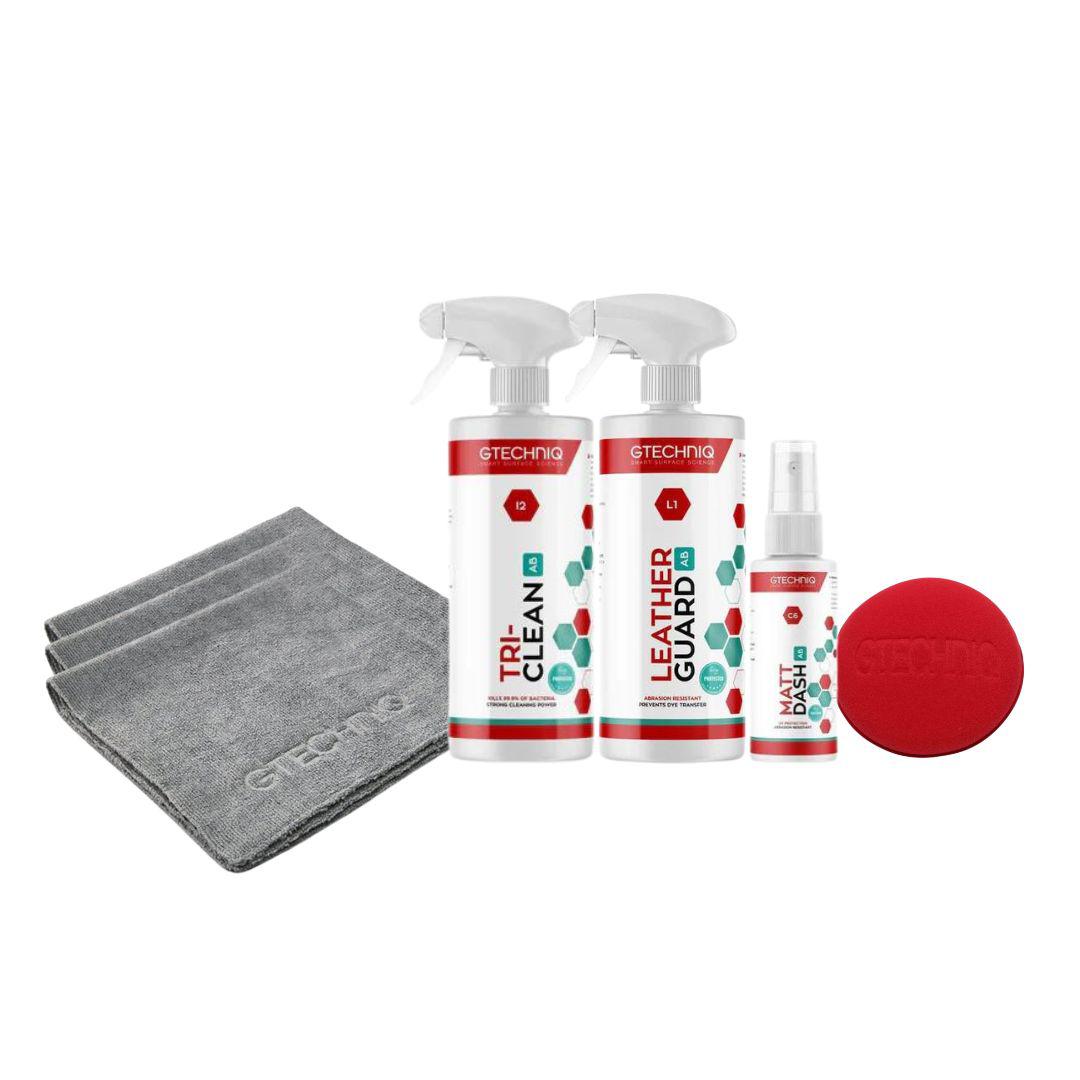 GTECHNIQ Interior Trio Bundle | Leather Guard, Tri-Clean & Matt Dash-Leather Bundle-GTECHNIQ Bundle-Kit 1-Detailing Shed
