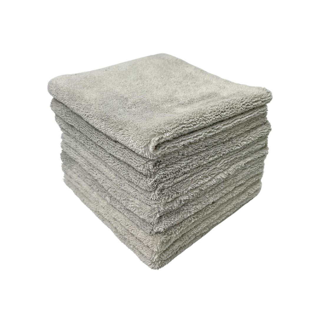 10A The Rag Company Creature Edgeless 420GSM 70/30 Plush Dual Pile Microfiber Towel-MicroFibre Cloth-The Rag Company-10x Pack-Grey-Detailing Shed