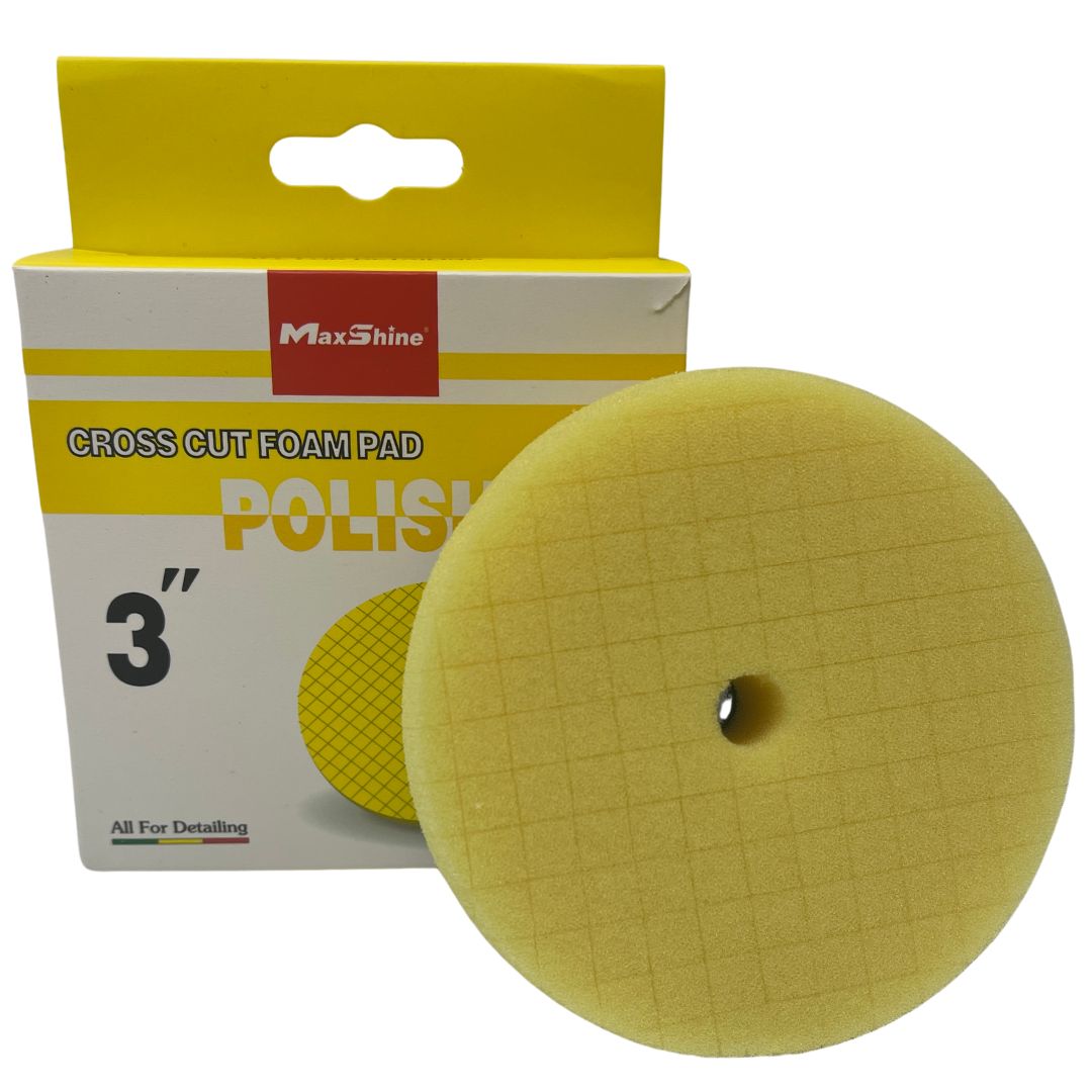 Maxshine Cross Cut Foam Pad - Yellow Polishing - 3 inch-Polishing Pads-Maxshine-3 Inch-Detailing Shed