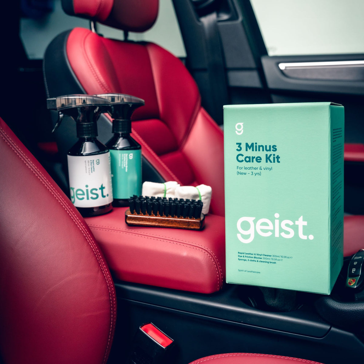 Geist 3 Minus Care Kit for Leather &amp; Vinyl (New Leather 0-3 yrs)-Leather Coating-Geist-3 Minus Care Kit-Detailing Shed