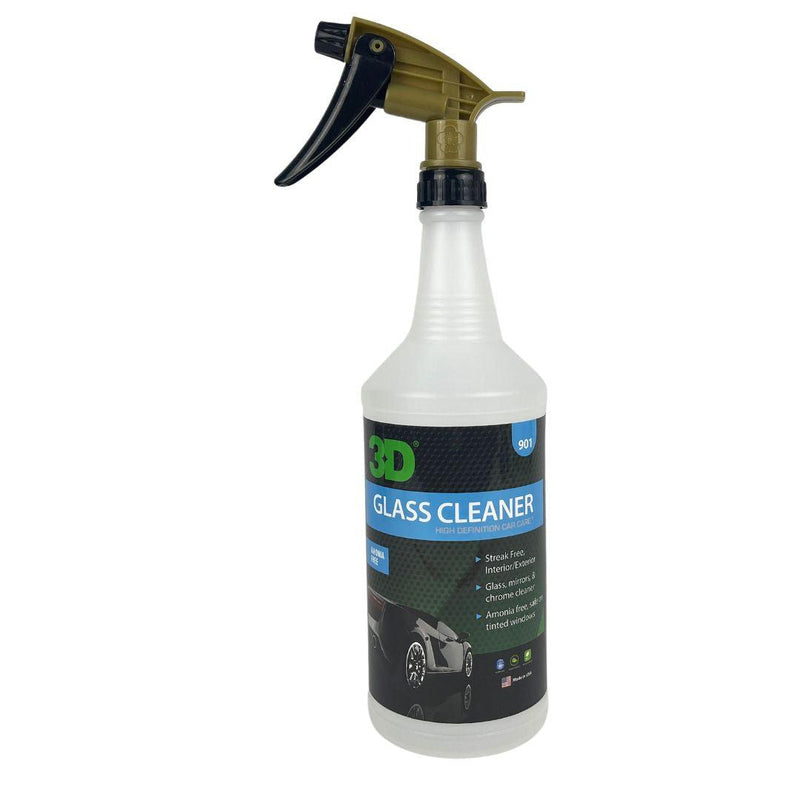 3D Empty 946ml Spray Bottle with Trigger-Spray Bottles-3D Car Care-946ml with Spray Trigger-Glass Cleaner Label-Detailing Shed