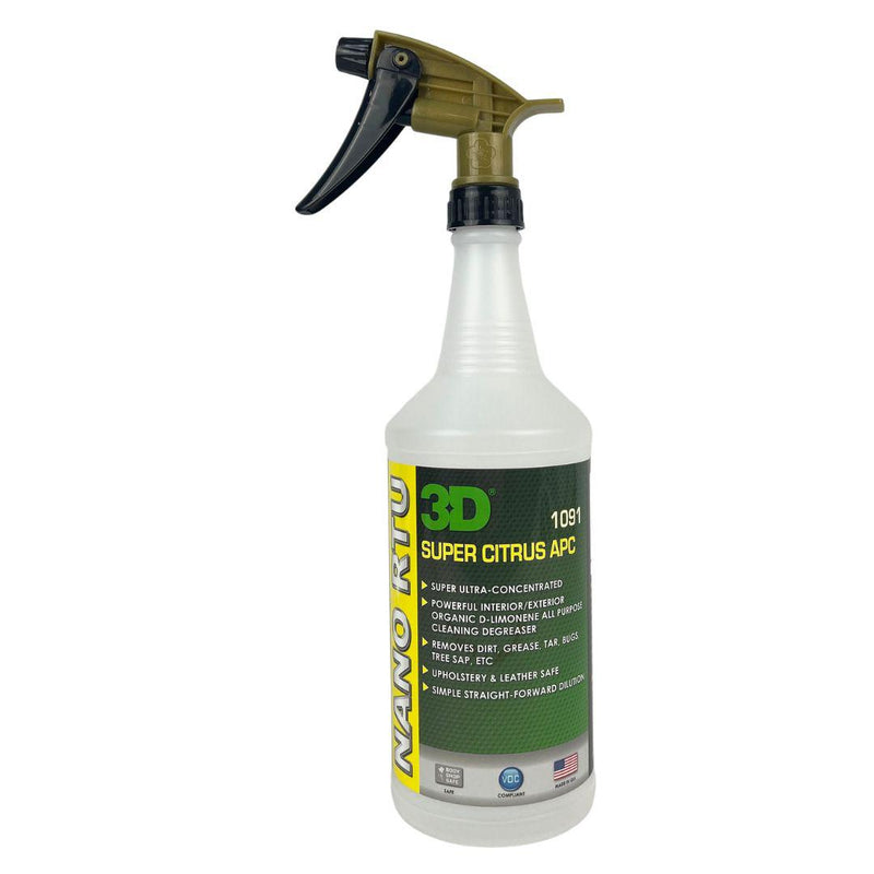 3D Empty 946ml Spray Bottle with Trigger-Spray Bottles-3D Car Care-946ml with Spray Trigger-Super Citrus APC Label-Detailing Shed