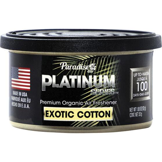 PARADISE AIR PLATINUM Car Scents Air Freshener - Long Lasting-Air Freshener-Paradise Air-Exotic Cotton-Detailing Shed