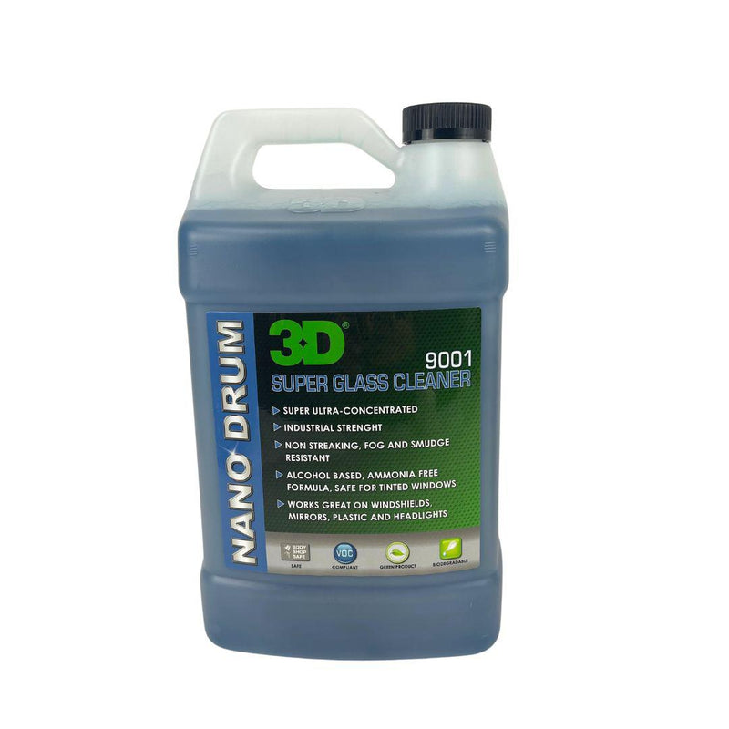 3D Super Glass Cleaner concentrated 50:1 (1.89L/3.78L)-Vehicle Waxes, Polishes & Protectants-3D Car Care-3.78L-Detailing Shed