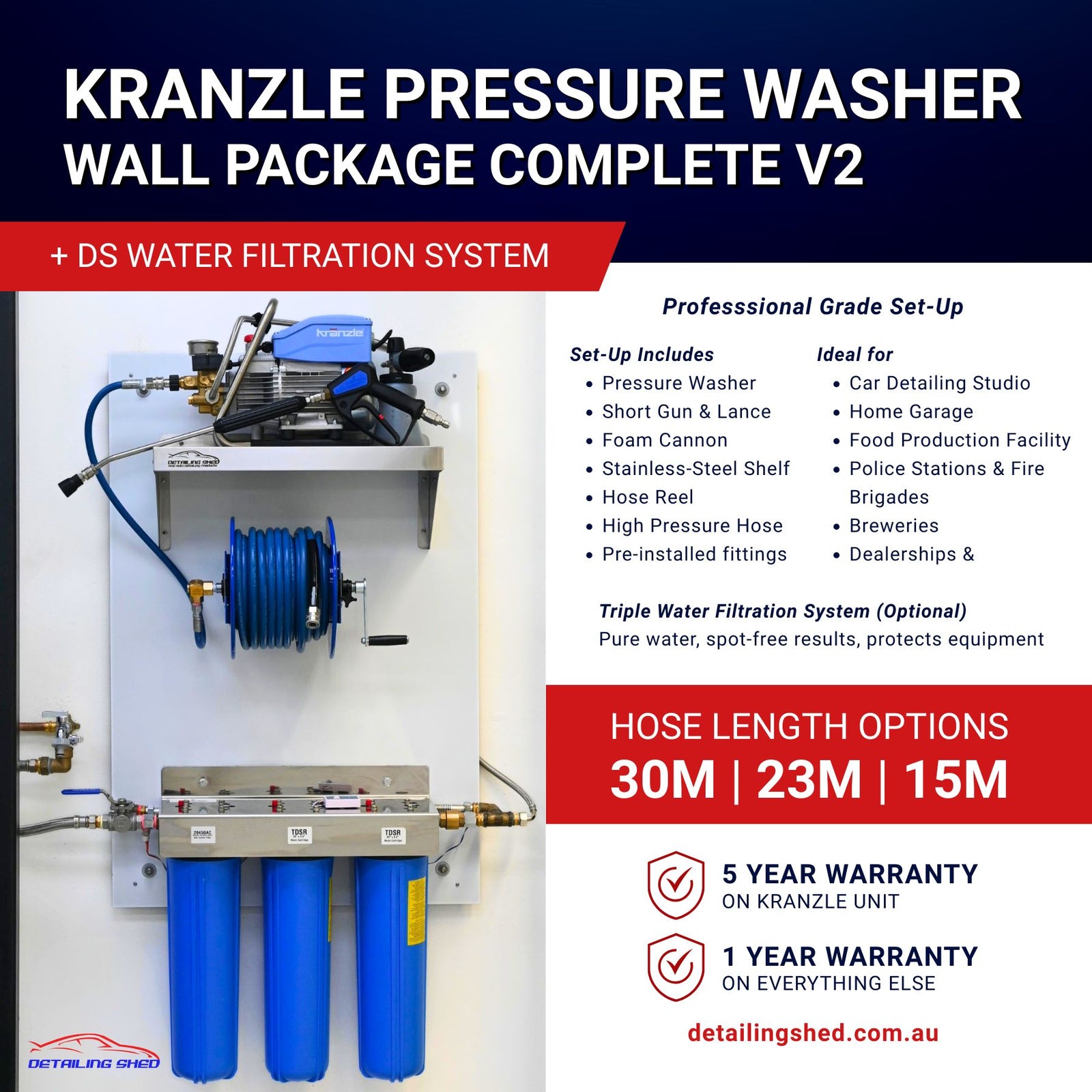 Kranzle Pressure Washer Wall Package V2 Complete-Pressure Washer Wall Unit-Kranzle-Detailing Shed