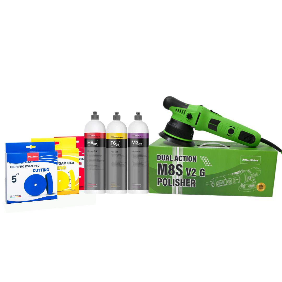 Polishing Starter Kit 2 | Maxshine M8S V2 & Koch Chemie-Polishing Bundle-Maxshine-Green-1L-Maxshine Pads-Detailing Shed