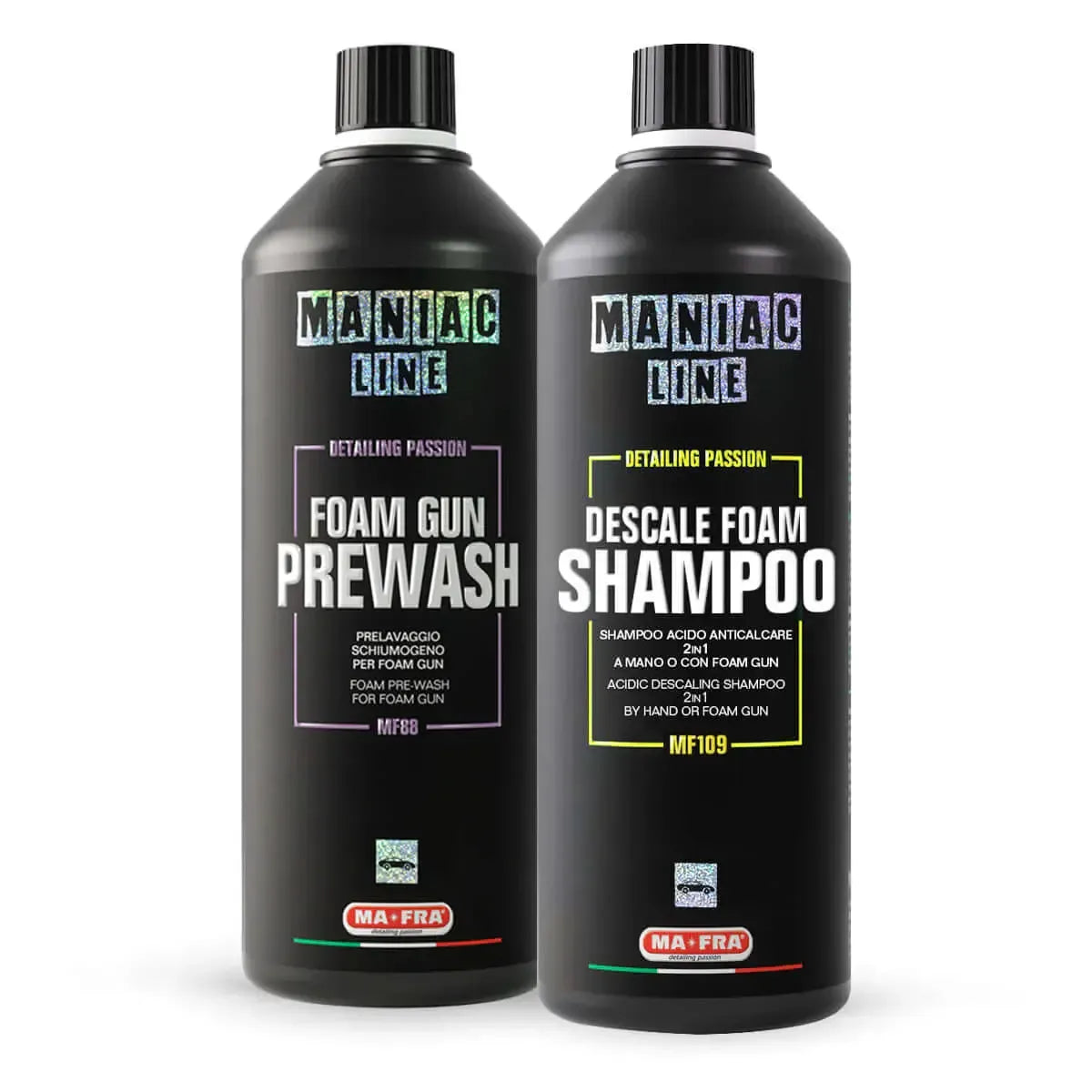 Maniac Line Ceramic Coating Decon Wash System-Car Shampoo-Maniac Line-Descale Foam Acid Shampoo 1L & Foam Gun Prewash 1L-Detailing Shed
