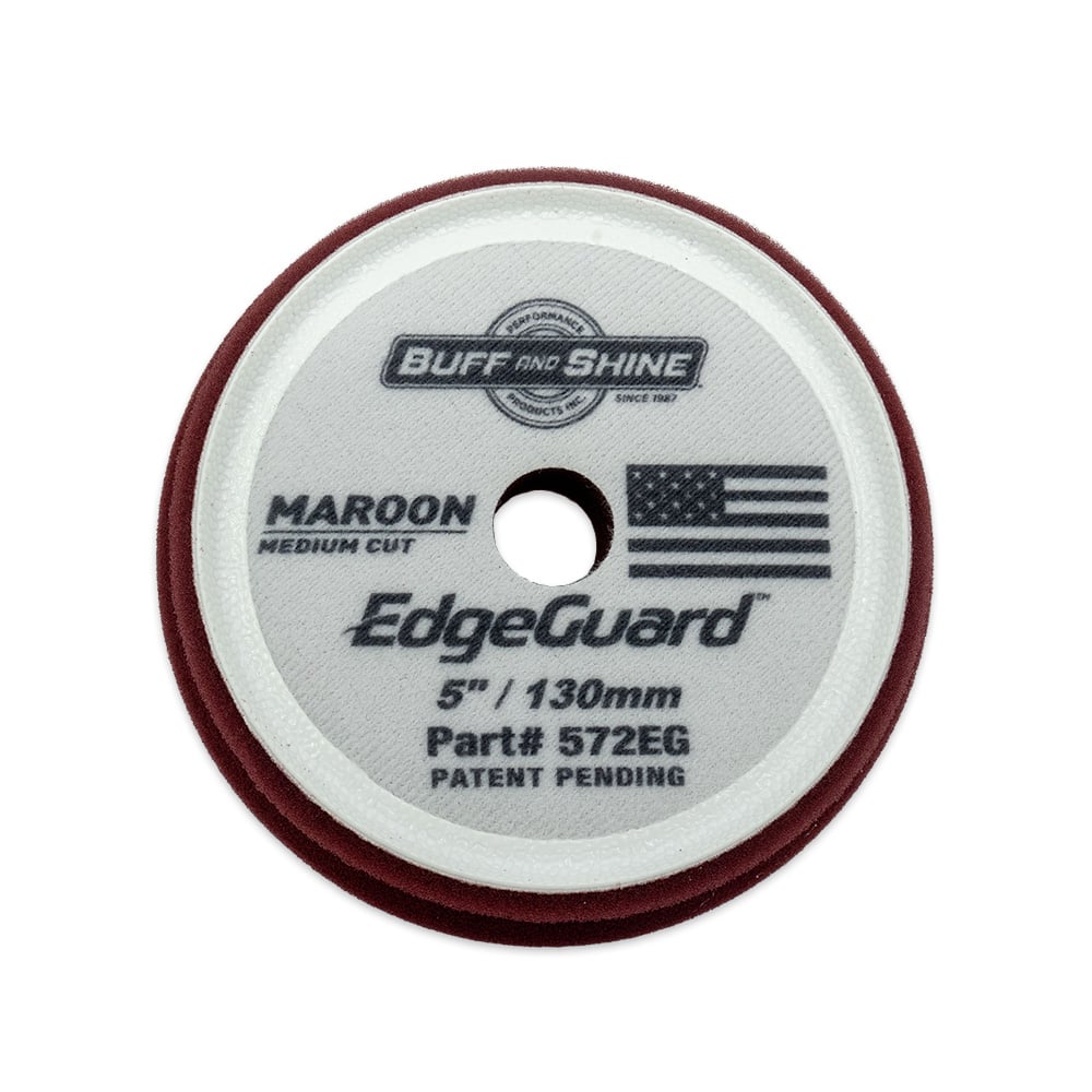 Buff and Shine EdgeGuard Maroon Medium Cut Pad (3/5/6Inch)-POLISHING PAD-Buff and Shine-5 Inch-Detailing Shed