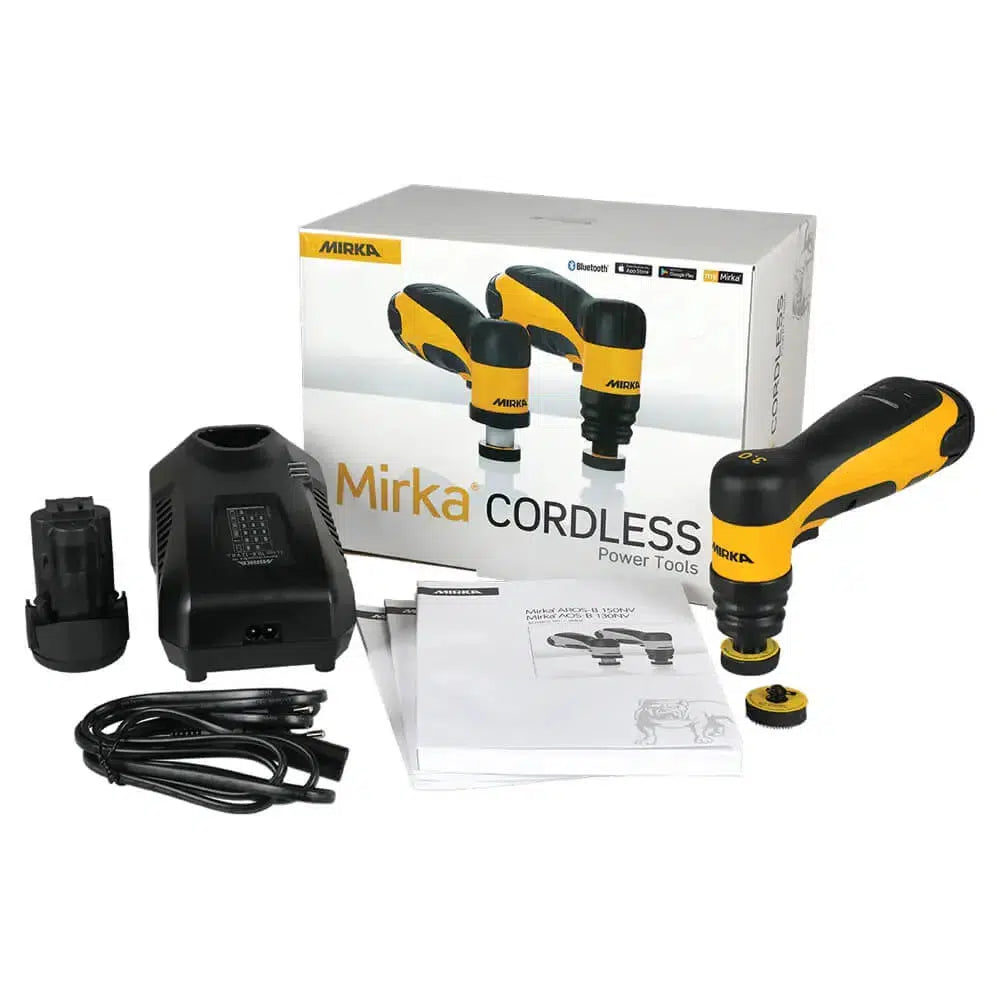 Mirka Sander (Denibbing) AOS-B 130NV 32mm Cordless Bundle-Polish Machine Sander Cordless Bundle-Mirka-3 Inch DA Denibbing Sander Bundle-Detailing Shed