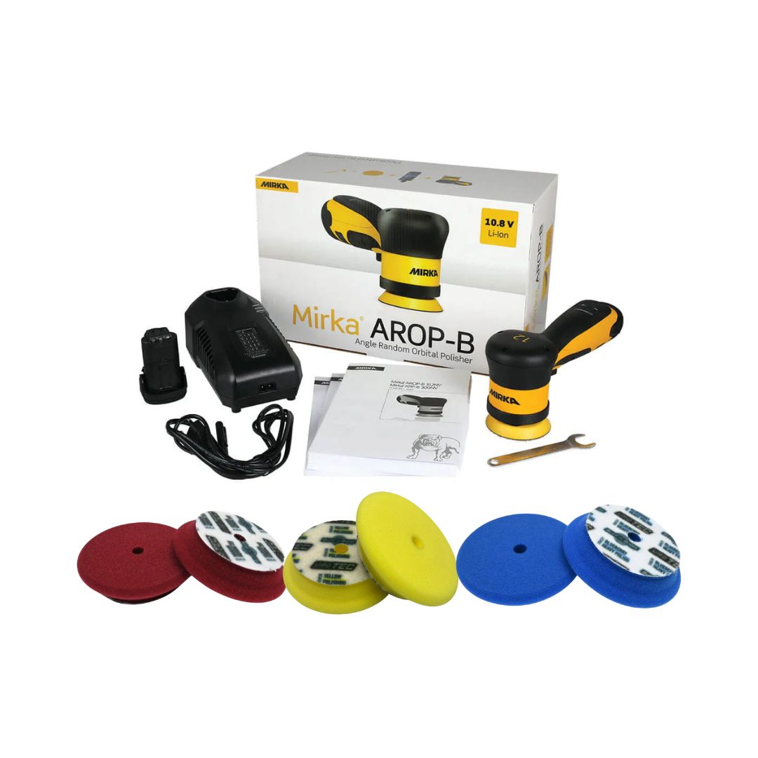 Mirka AROP-B 312NV Cordless Polisher + Buff & Shine Uro-Tec Pad Kit
