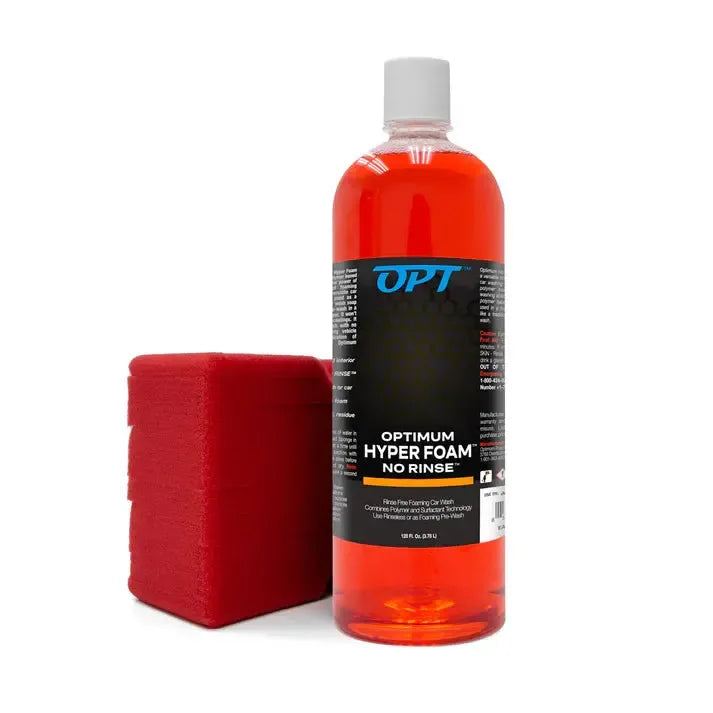 Optimum No Rinse Hyper Foam Rinseless Car Wash & Big Red Sponge-Wash Sponge-Fast Bundle-Detailing Shed