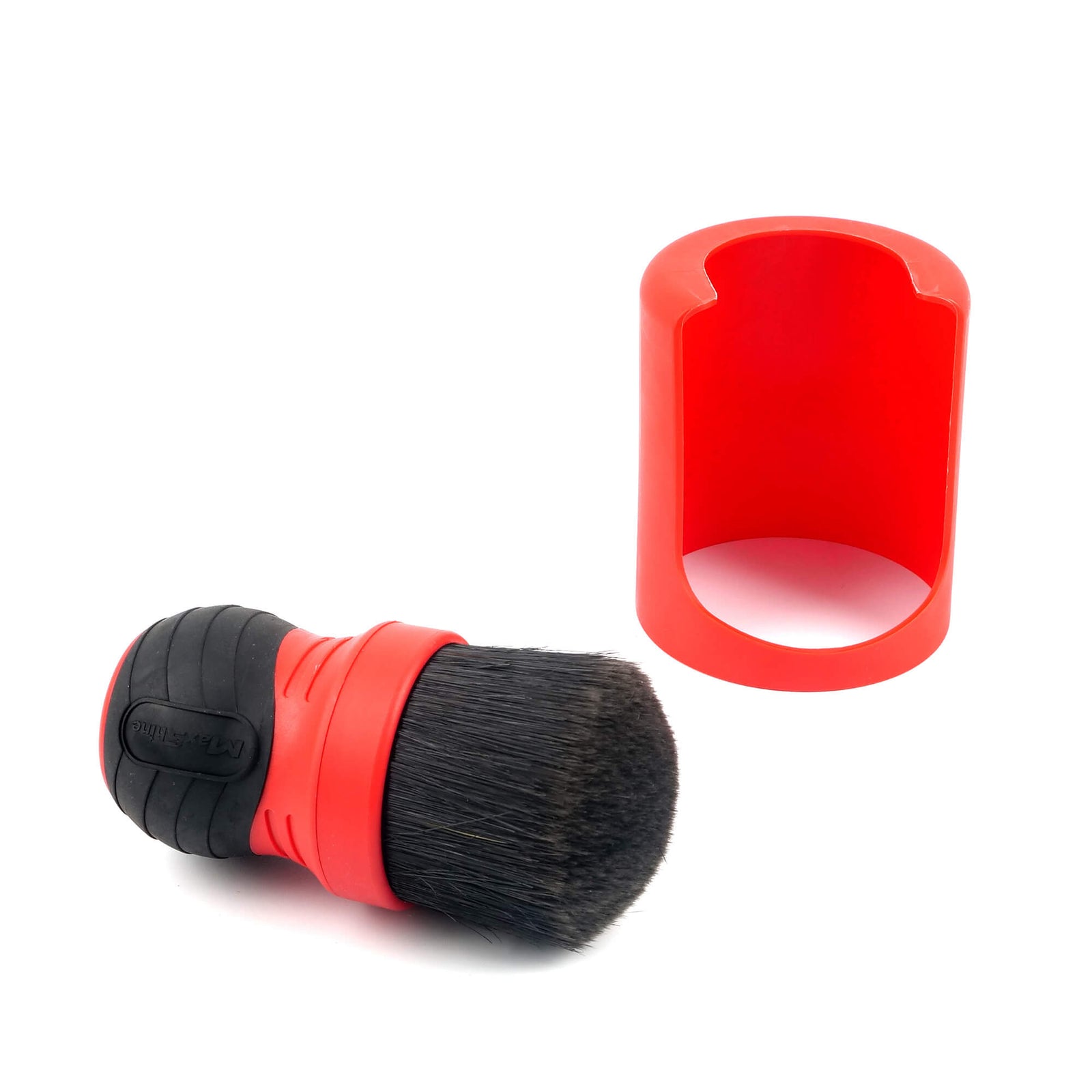 MaxShine Curved Grip XL Detailing Brush – Mixed Bristle Red - Red