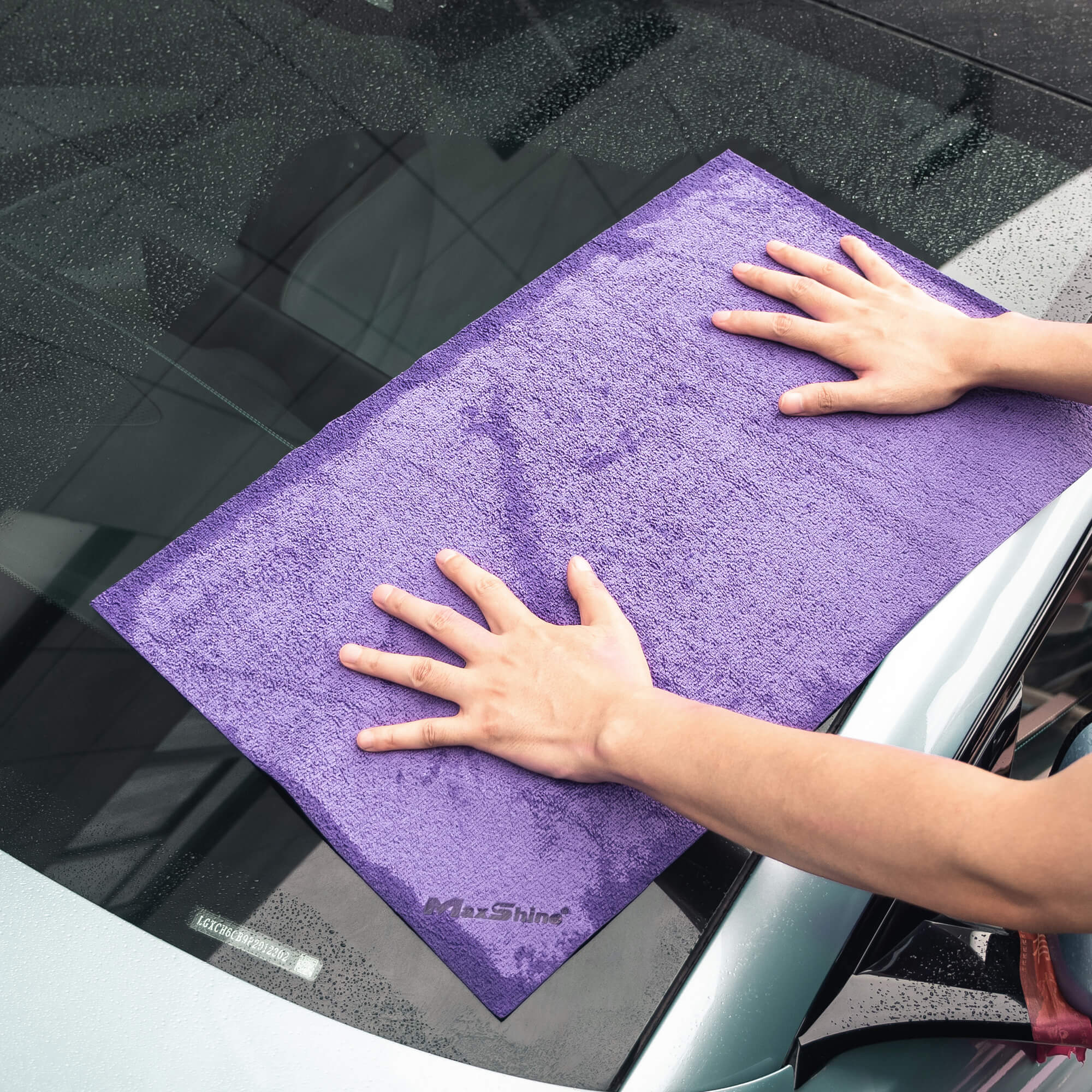 Maxshine 300GSM Edgeless PU Coated Microfiber Towel 3 Pack-Glass Cloths-Maxshine-Purple-1x 3xPack-Detailing Shed