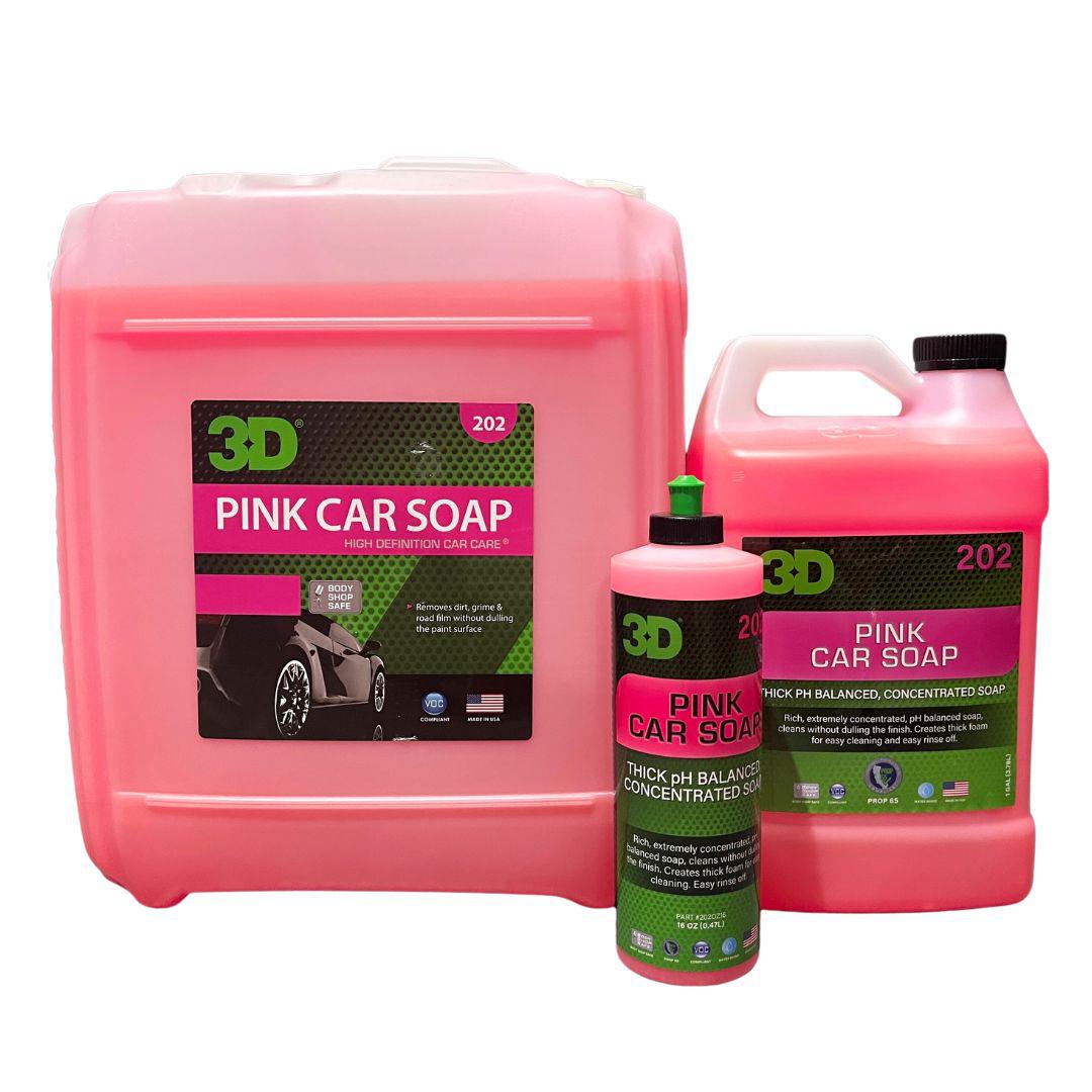 3D Pink Car Soap (473ml/3.78L/20L)-Vehicle Waxes, Polishes &amp; Protectants-3D Car Care-Detailing Shed