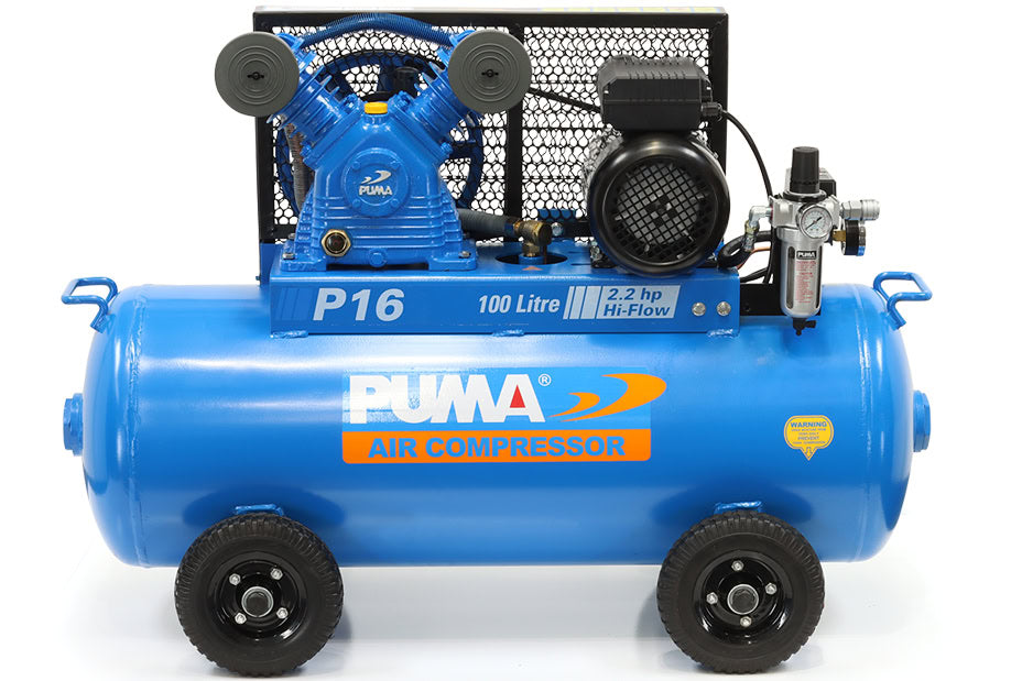 Puma P16-100L Air Compressor (100L, 2.2hp, 10 Amp)
