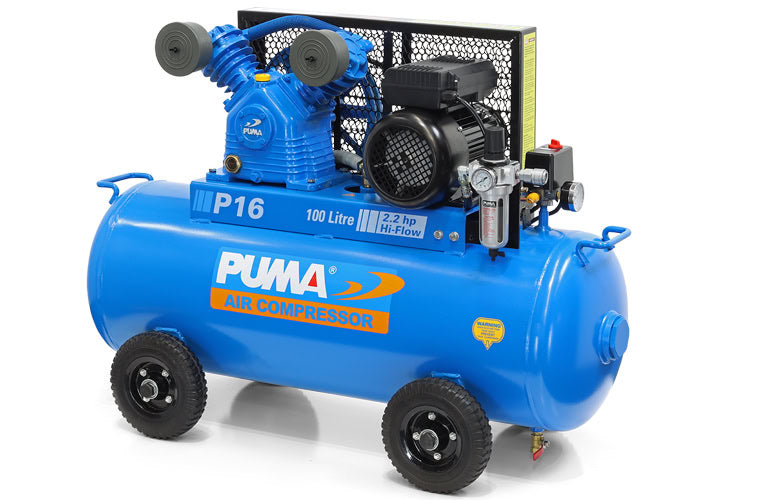 Puma P16-100L Air Compressor (100L, 2.2hp, 10 Amp)