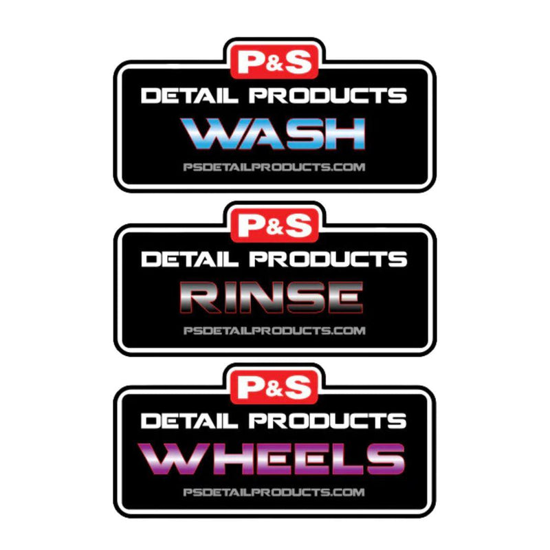 P&S Bucket Labels Wash, Rinse or Wheels-Labels-P&S Detail Products-Detailing Shed