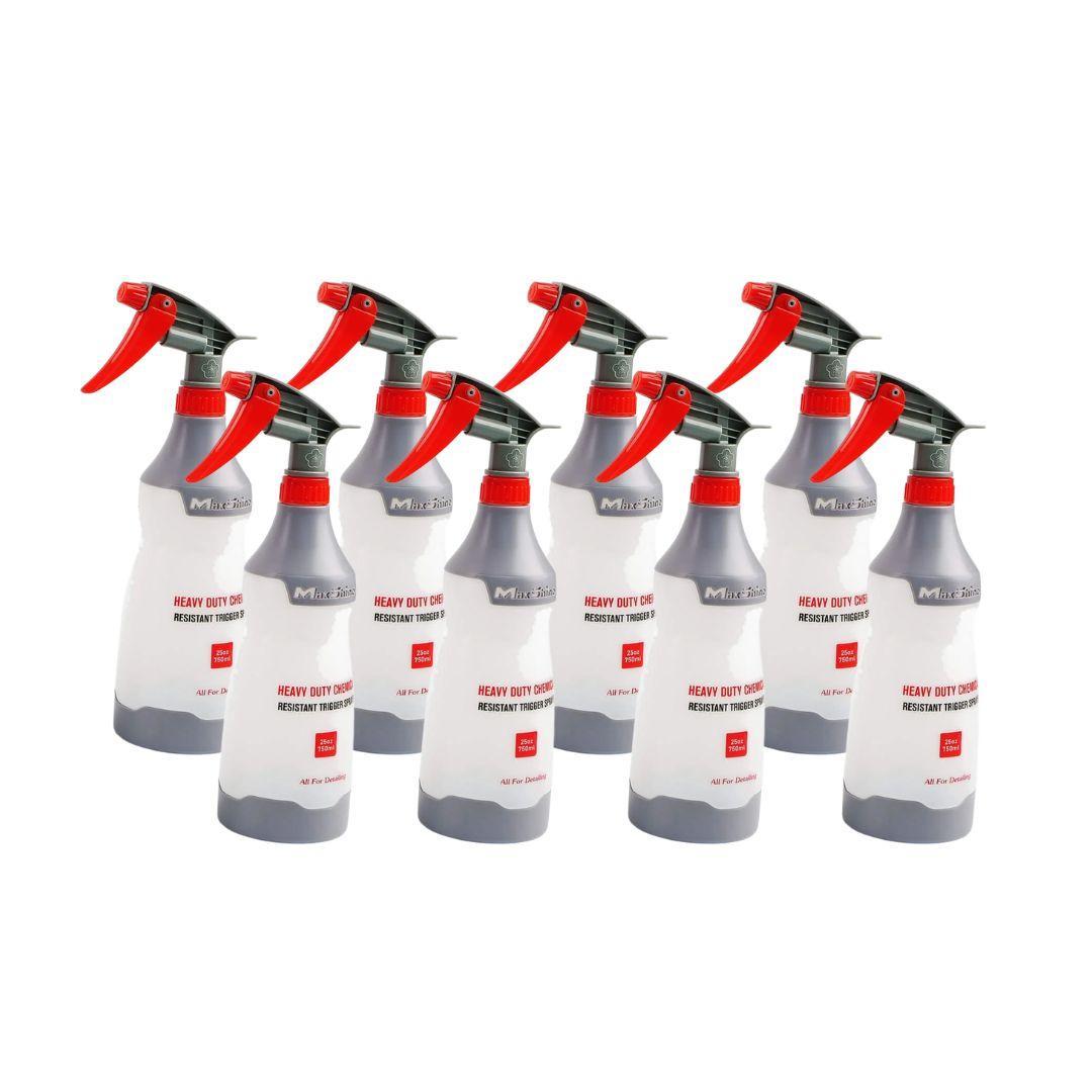 Maxshine Heavy Duty Chemical Resistant Empty Spray Bottle 8 Pack-Spray Bottle and Trigger-Maxshine-Grey-Detailing Shed