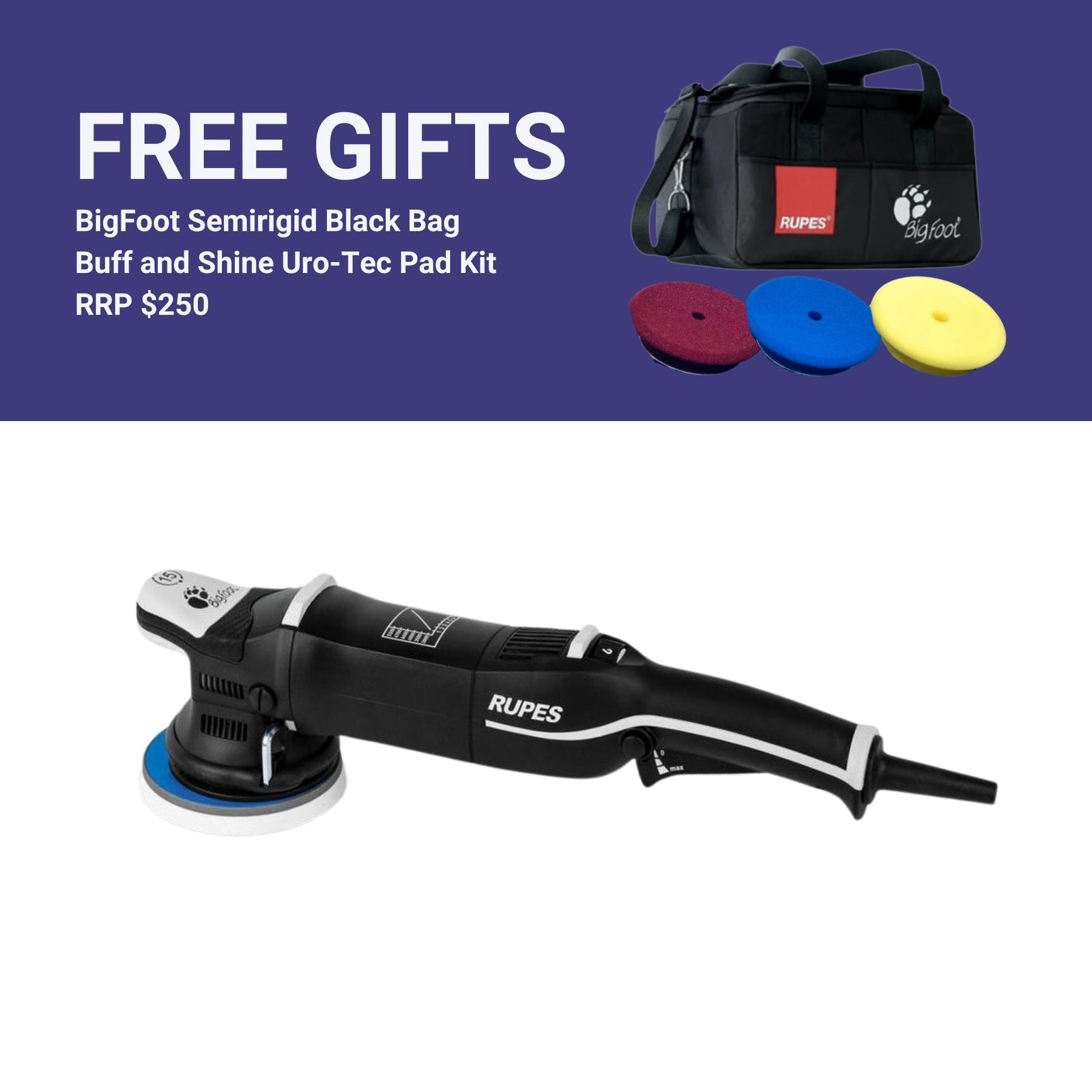 RUPES BigFoot DA Random Orbital Polisher LHR15 Mark III 125mm 5Inch-Polish Machine-Rupes-Detailing Shed