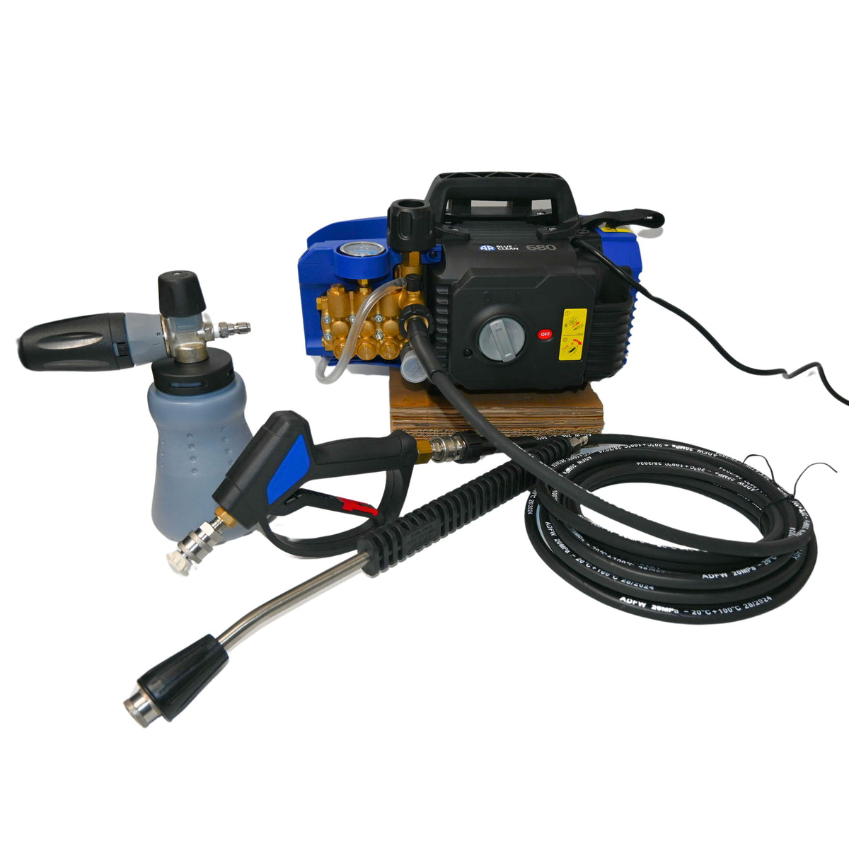 AR Blue 680 Car Pressure Washer Package-Pressure Washer Package-AR Blue-SG28 With Swivel Basic Brass-Yes Add Lance-Factory Standard Hose-Detailing Shed