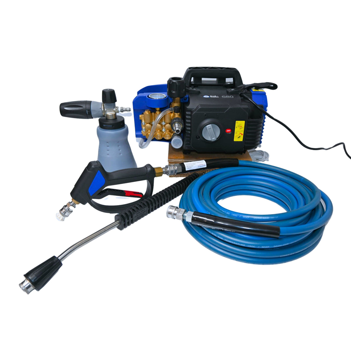 AR Blue 680 Car Pressure Washer Package-Pressure Washer Package-AR Blue-SG28 With Swivel Basic Brass-Yes Add Lance-15M Kobrajet Blue-Detailing Shed