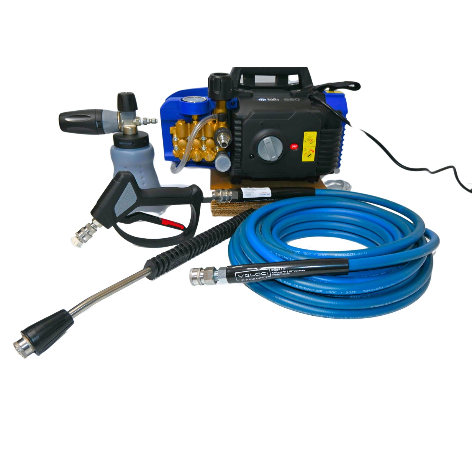 AR Blue 680 Car Pressure Washer Package-Pressure Washer Package-AR Blue-SGS28 With Swivel Pro Stainless-Yes Add Lance-15M Kobrajet Blue-Detailing Shed