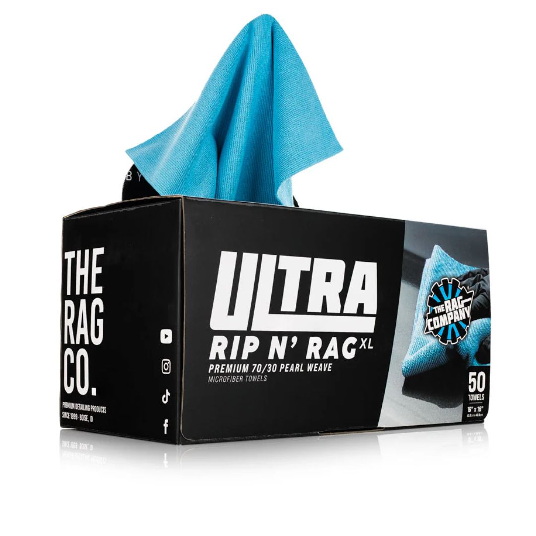 The Rag Company Ultra Rip N' Rag XL Multipurpose Microfiber Towels 40X40-Microfiber Cloth-The Rag Company-50 Towel Box (40x40cm)-Detailing Shed