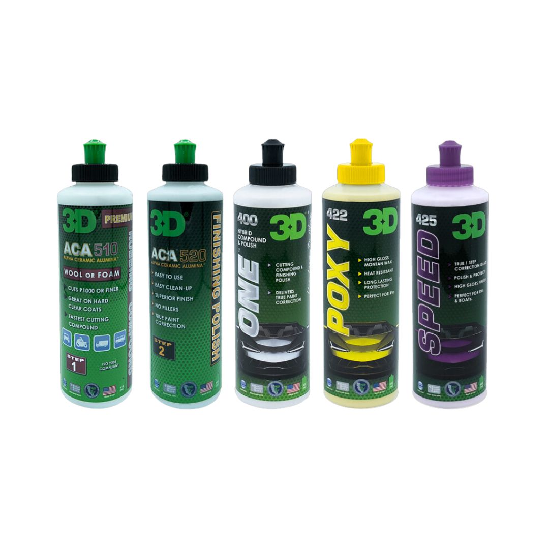 3D Compound, Polish &amp; Wax Sample Pack-Polishing Compound-Detailing Shed-236ml Sample Pack-Detailing Shed