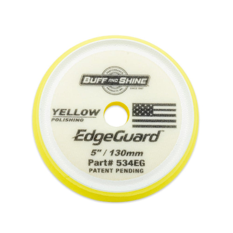 Buff and Shine EdgeGuard Yellow Light Polishing/finishing Foam Pad (3/5/6Inch)-POLISHING PAD-Buff and Shine-5 Inch-Detailing Shed