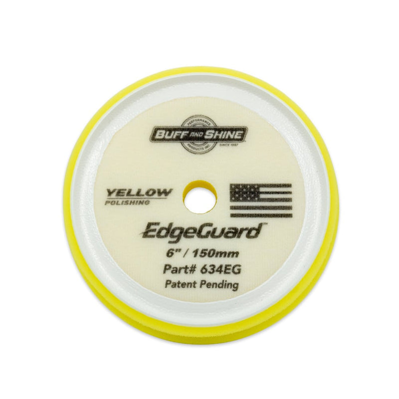 Buff and Shine EdgeGuard Yellow Light Polishing/finishing Foam Pad (3/5/6Inch)-POLISHING PAD-Buff and Shine-6 Inch-Detailing Shed