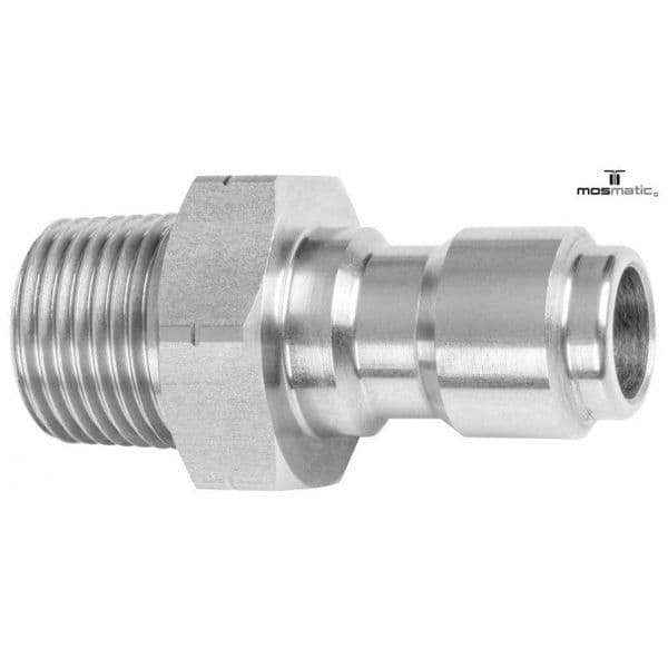 Mosmatic Quick Connect PlugT304 SS 1/4 Inch Male Plug-MOSMATIC-1/4Inch SS Plug-Detailing Shed