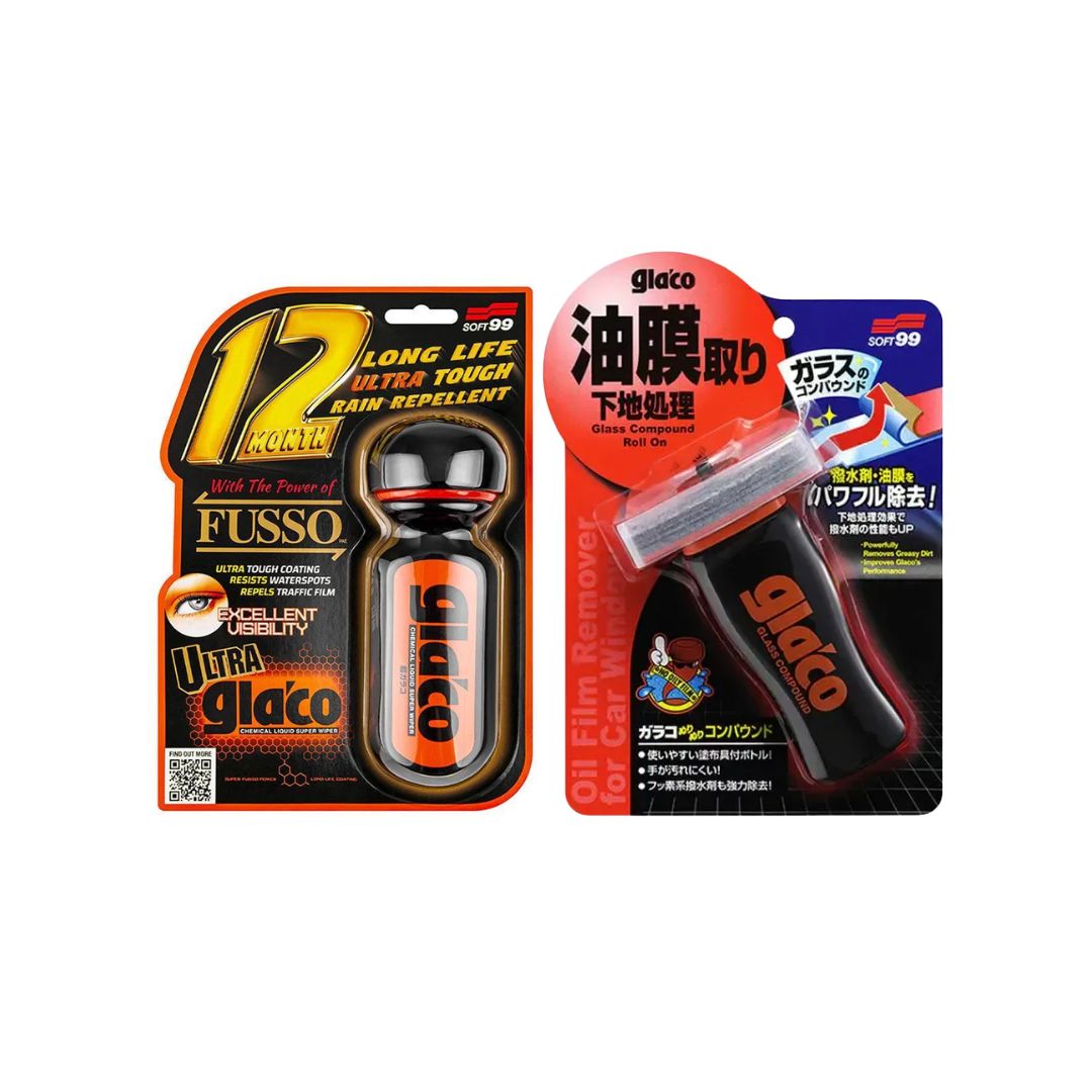 SOFT99 Glaco Glass Compound & Coating 2-Step Kit | 12 Month Durability