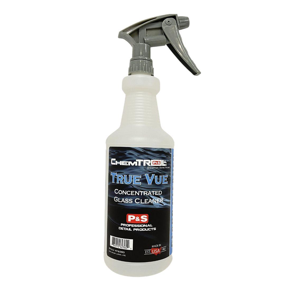 P&amp;S True Vue Glass Cleaner Tint Safe Professional-Waterless Wash-P&amp;S Detail Products-True Vue - Empty Spray Bottle with Trigger 1L-Detailing Shed